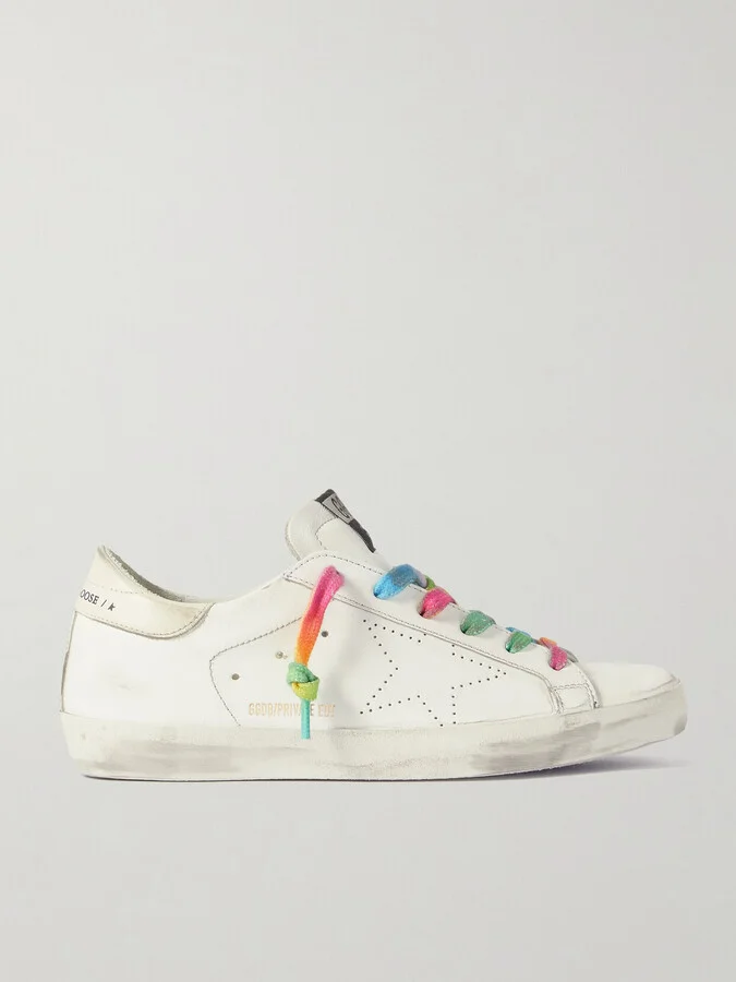 Golden Goose - Superstar Perforated Distressed Leather Sneakers - White