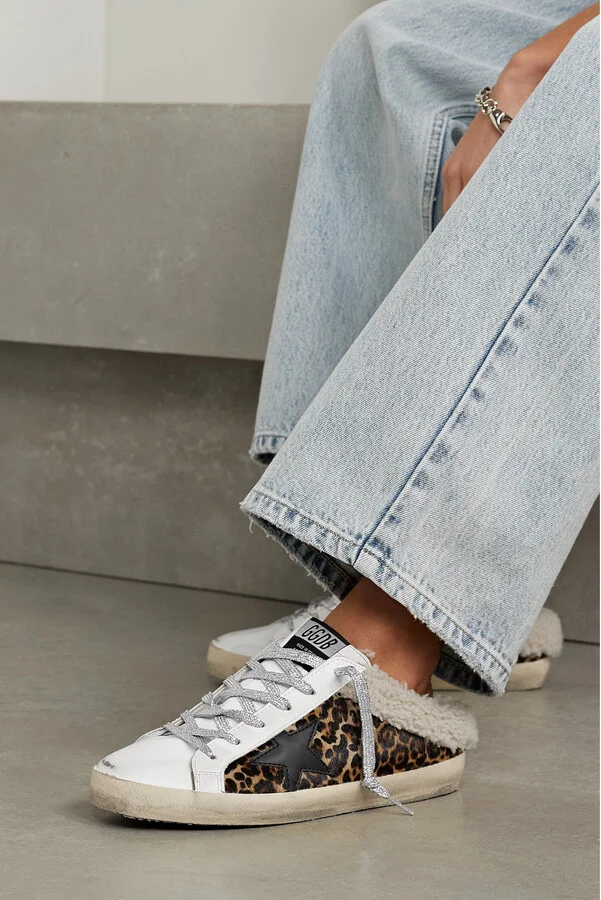 Golden Goose - Superstar Sabot Shearling-lined Distressed Leopard-print Calf Hair And Leather Slip-on Sneakers - Animal print - Image 2