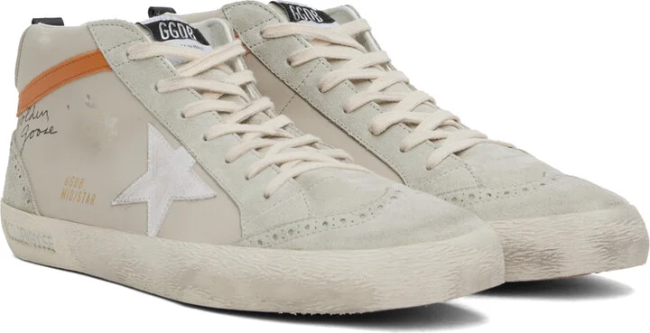 Golden Goose Taupe Mid Star Sneakers - Image 4