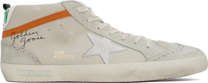 Golden Goose Taupe Mid Star Sneakers