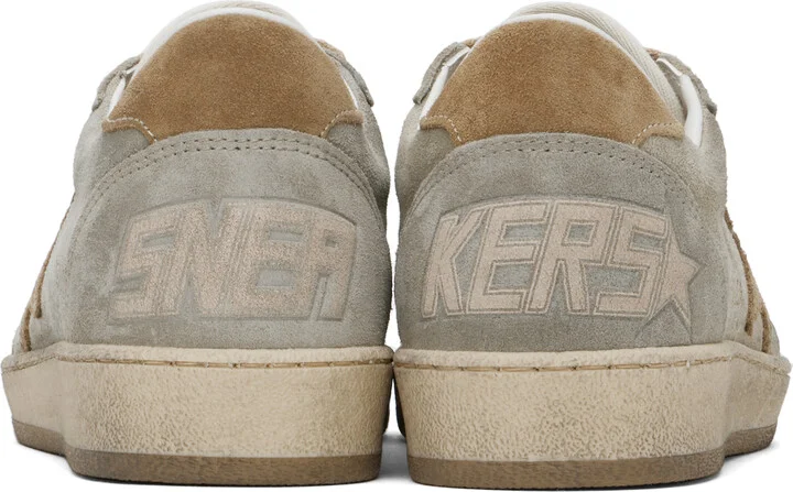 Golden Goose Taupe Tonal Suede Ball Star Sneakers - Image 2
