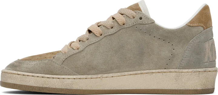 Golden Goose Taupe Tonal Suede Ball Star Sneakers - Image 3