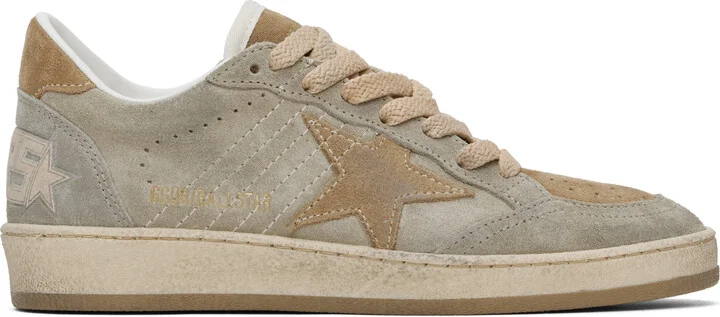 Golden Goose Taupe Tonal Suede Ball Star Sneakers