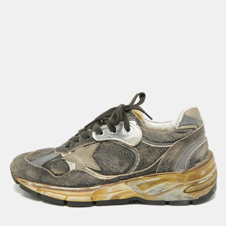 Golden Goose Two Tone Suede and Leather Running Dad Sneakers Size 38