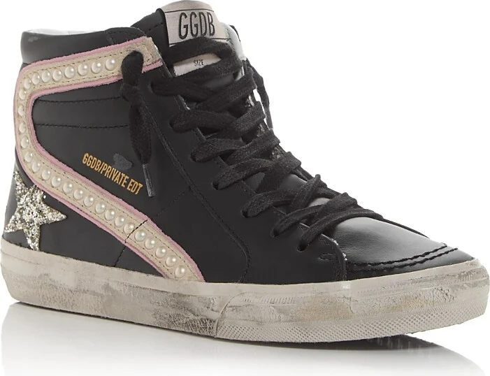 Golden Goose Unisex Slide Embellished High Top Sneakers