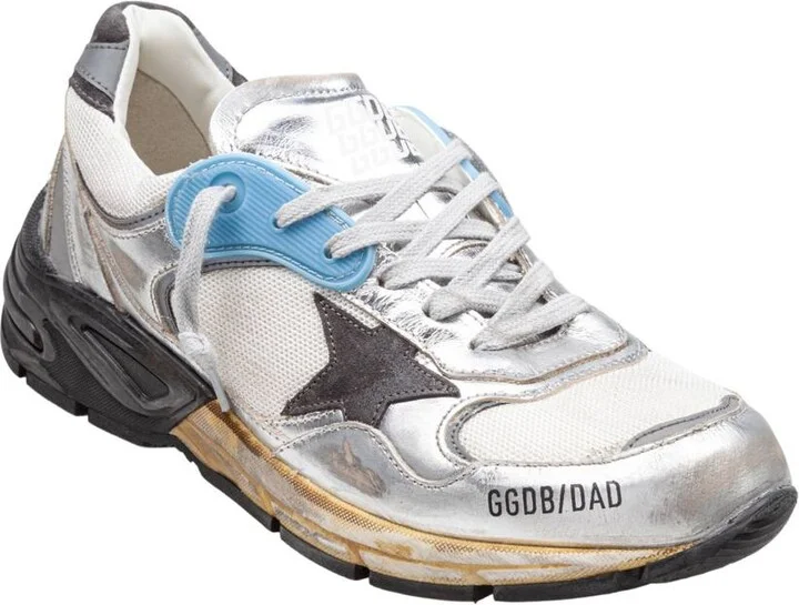 Golden Goose Upper In White Mesh And Silver Laminated Leather - Image 2