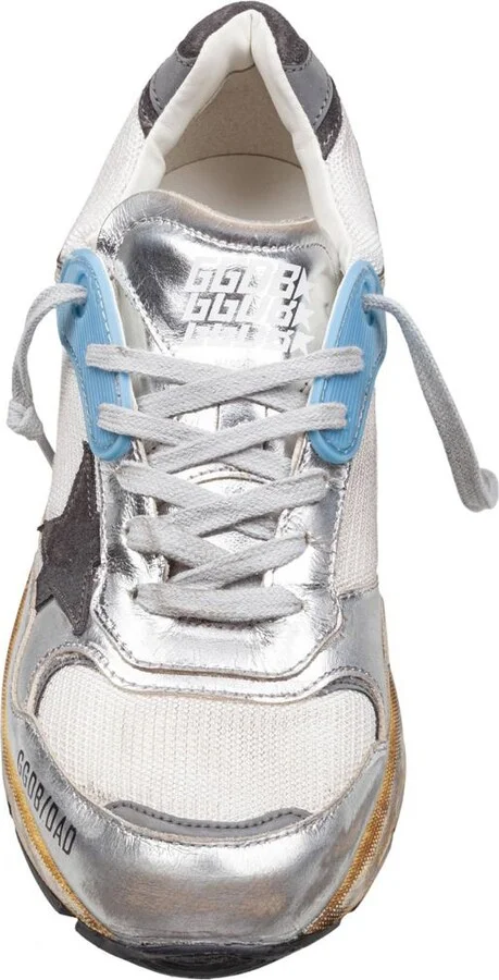 Golden Goose Upper In White Mesh And Silver Laminated Leather - Image 3