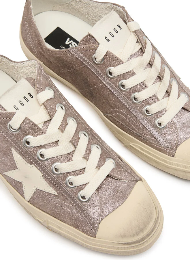 Golden Goose V-star 2 Glittered Suede Sneakers - Image 3