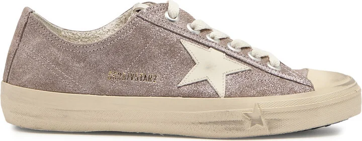 Golden Goose V-star 2 Glittered Suede Sneakers