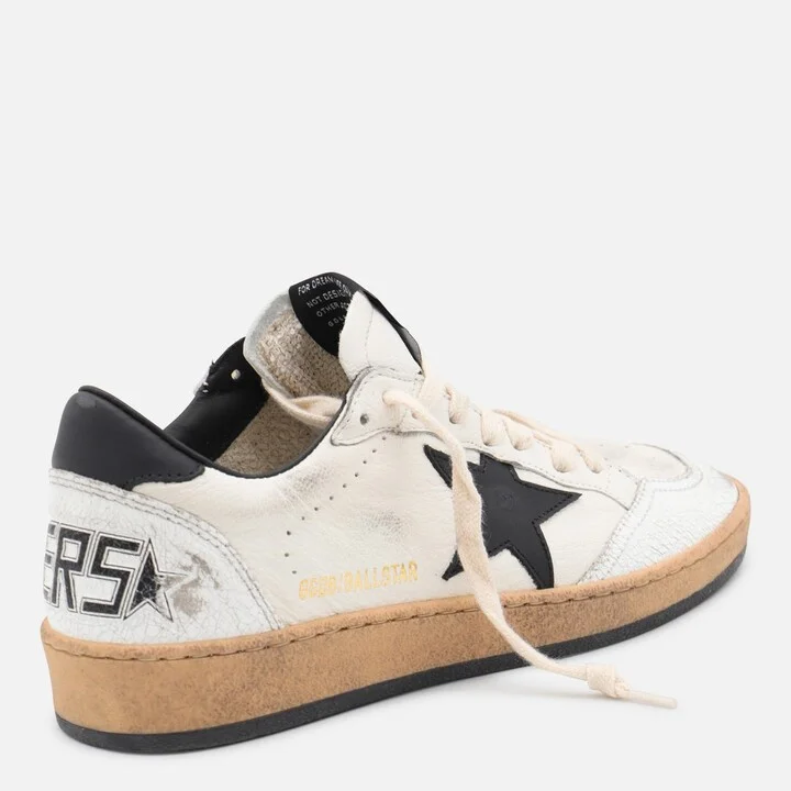 Golden Goose White And Black Leather Ball Star Low Sneakers - Image 3