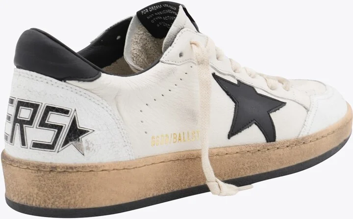 Golden Goose White And Black Leather Ball Star Sneakers - Image 3