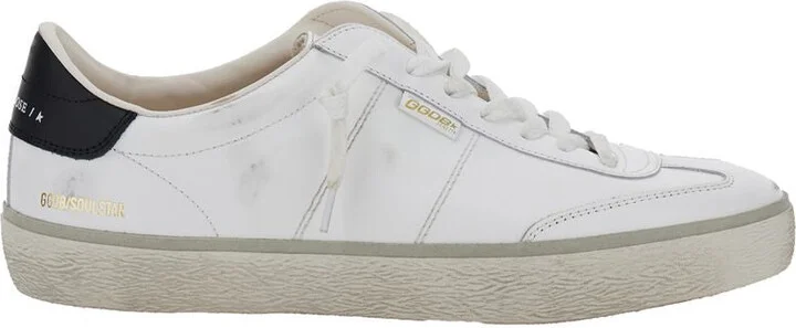 Golden Goose White And Black Leather Soul-Star Sneakers