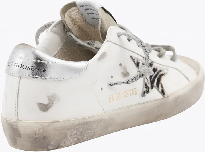Golden Goose White And Black Leather Super Star Sneakers - Image 3