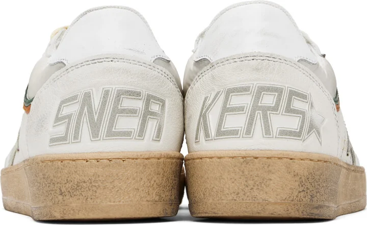 Golden Goose White & Beige Ball Star Sneakers - Image 2