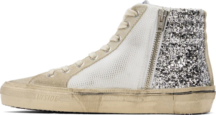 Golden Goose White & Beige Slide Sneakers - Image 3