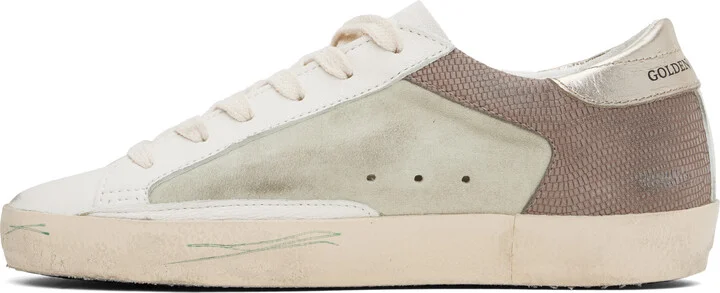 Golden Goose White & Beige Super-Star Sneakers - Image 3