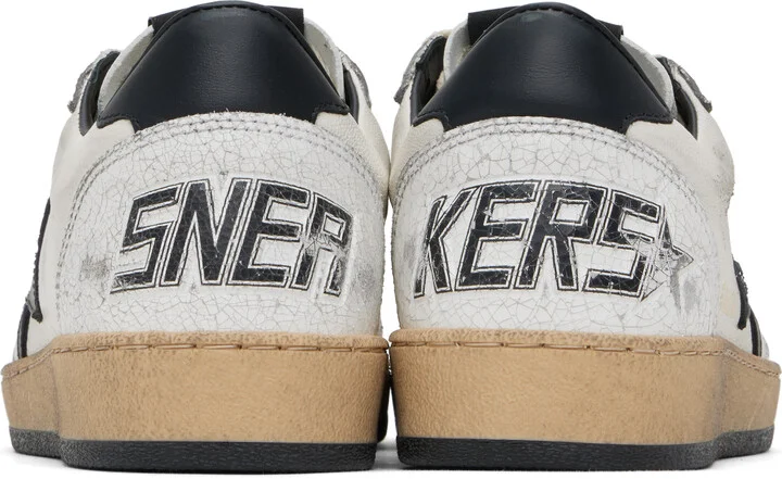 Golden Goose White & Black Ball Star Sneakers - Image 2
