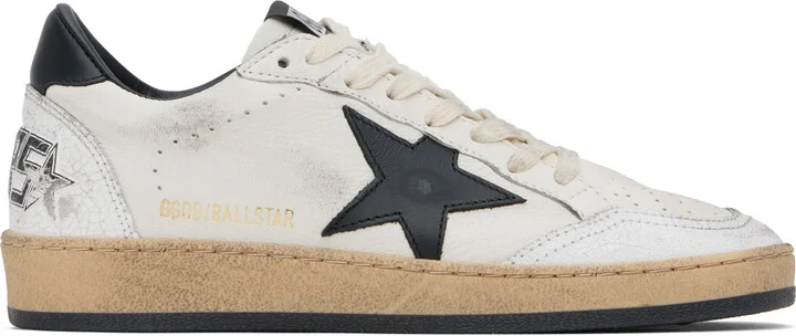 Golden Goose White & Black Ball Star Sneakers