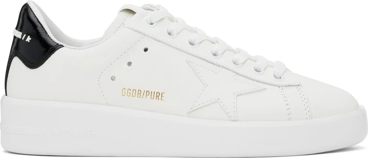 Golden Goose White & Black Purestar Sneakers