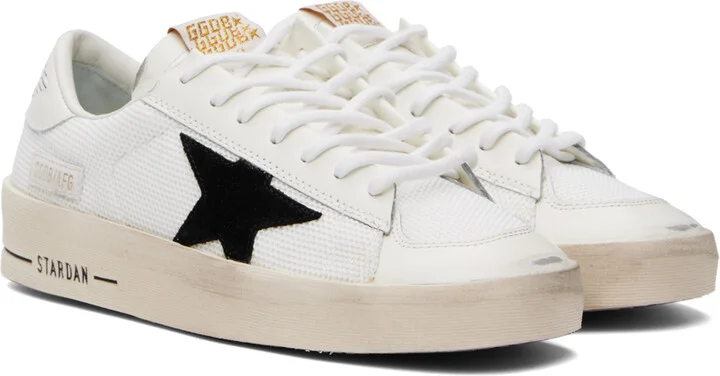Golden Goose White & Black Stardan Sneakers - Image 4
