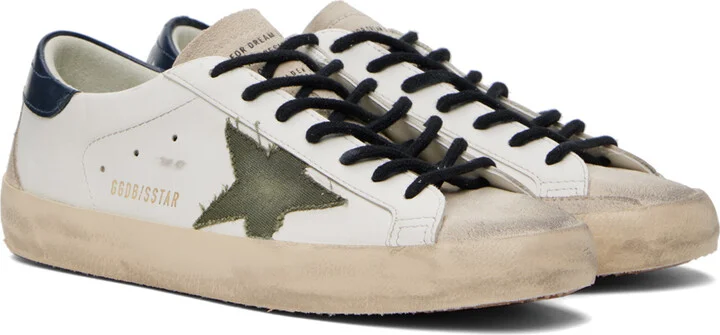 Golden Goose White & Black Super-Star Sneakers - Image 4