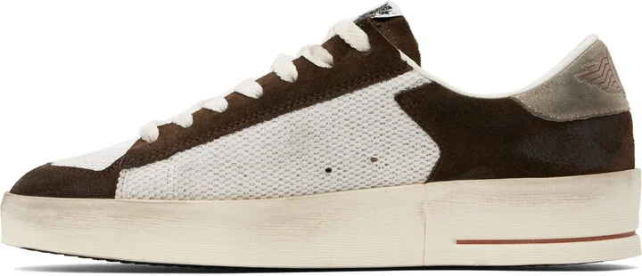 Golden Goose White & Brown Stardan Sneakers - Image 3