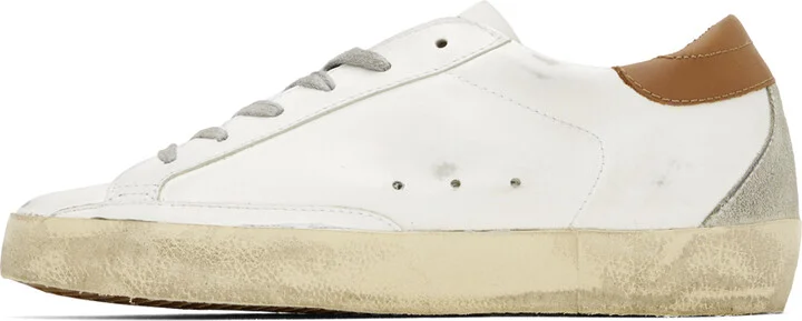 Golden Goose White & Brown Super-Star Classic Sneakers - Image 3