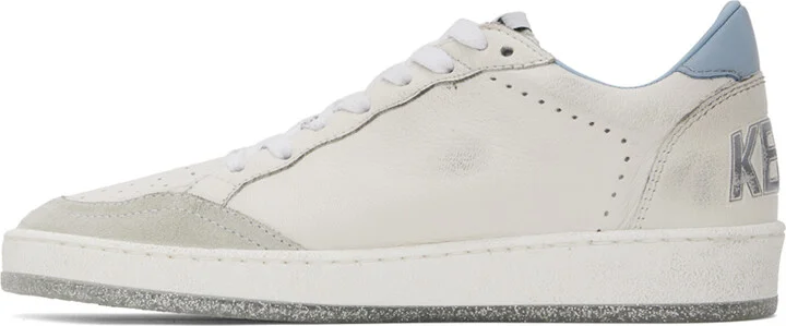 Golden Goose White & Gray Ball Star Sneakers - Image 3