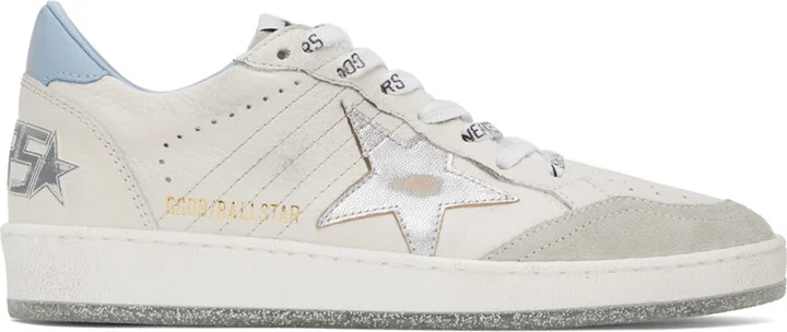 Golden Goose White & Gray Ball Star Sneakers