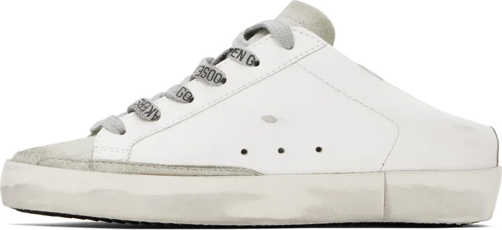 Golden Goose White & Gray Bio-based Super-Star Sabot Sneakers - Image 3