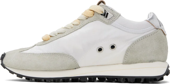 Golden Goose White & Gray Marathon Sneakers - Image 3
