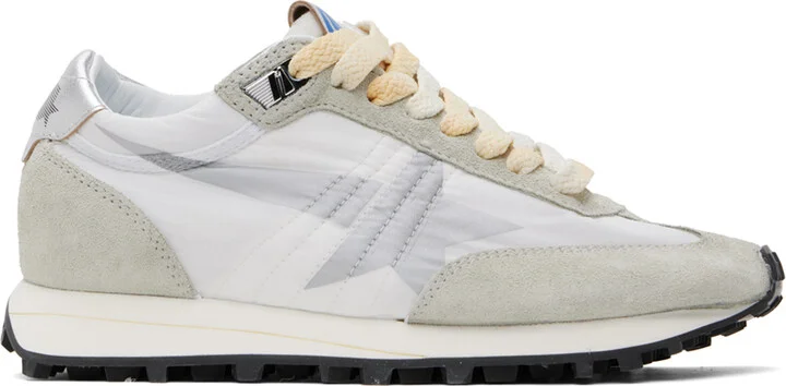 Golden Goose White & Gray Marathon Sneakers