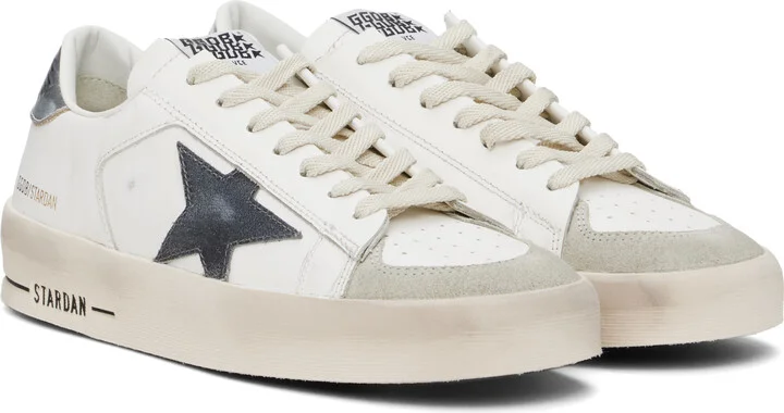 Golden Goose White & Gray Stardan Sneakers - Image 4