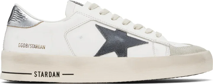 Golden Goose White & Gray Stardan Sneakers