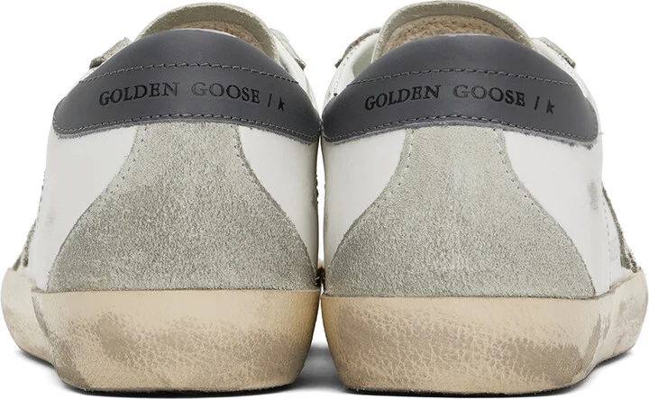 Golden Goose White & Gray Super-Star Classic Sneakers - Image 2