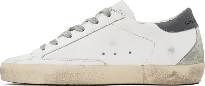 Golden Goose White & Gray Super-Star Classic Sneakers - Image 3