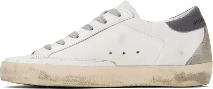 Golden Goose White & Gray Super-Star Classic Sneakers - Image 3