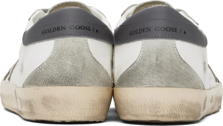 Golden Goose White & Gray Super-Star Classic Sneakers - Image 2
