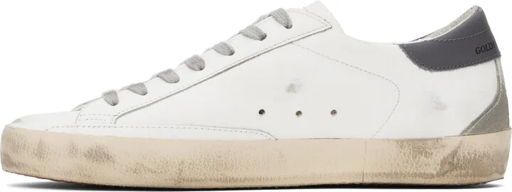 Golden Goose White & Gray Super-Star Classic Sneakers - Image 3