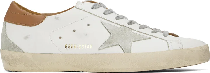Golden Goose White & Gray Super-Star Classic Sneakers
