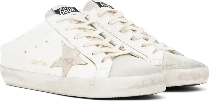 Golden Goose White & Gray Super-Star Sabots Sneakers - Image 4