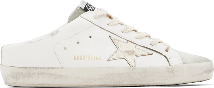 Golden Goose White & Gray Super-Star Sabots Sneakers