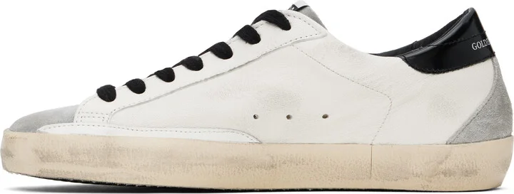 Golden Goose White & Gray Super-Star Sneakers - Image 3