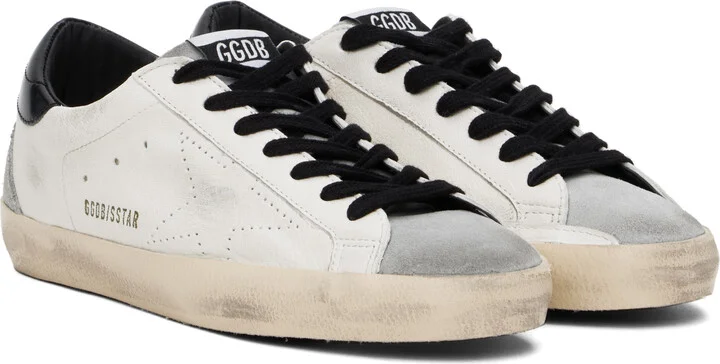 Golden Goose White & Gray Super-Star Sneakers - Image 4