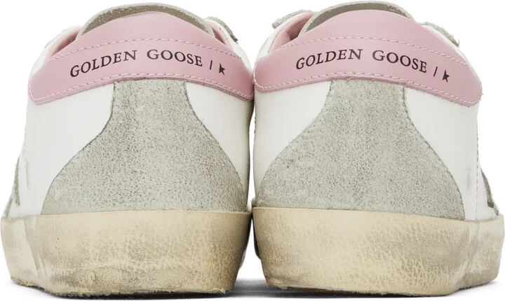 Golden Goose White & Gray Super-Star Sneakers - Image 2