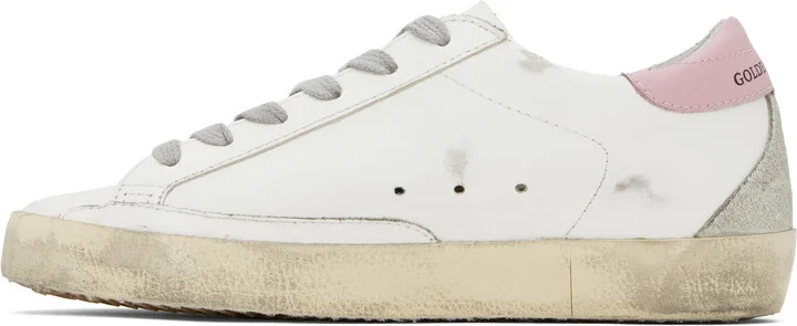 Golden Goose White & Gray Super-Star Sneakers - Image 3