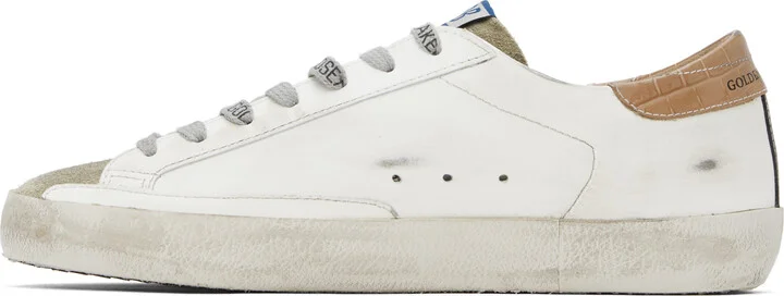 Golden Goose White & Gray Super-Star Sneakers - Image 3