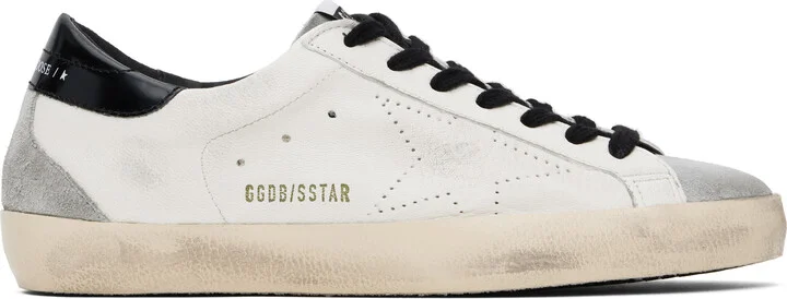 Golden Goose White & Gray Super-Star Sneakers