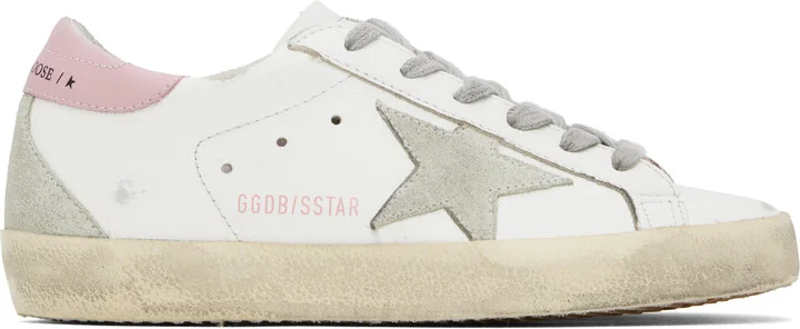 Golden Goose White & Gray Super-Star Sneakers