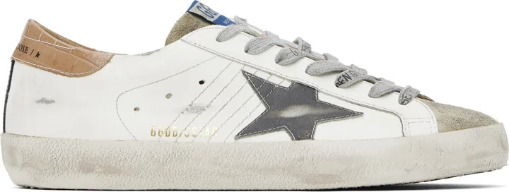 Golden Goose White & Gray Super-Star Sneakers